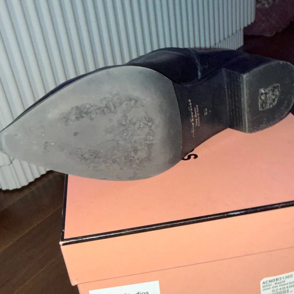 Authentic Acne Studios Black Leather Ankle Boots - Picture 4 of 7